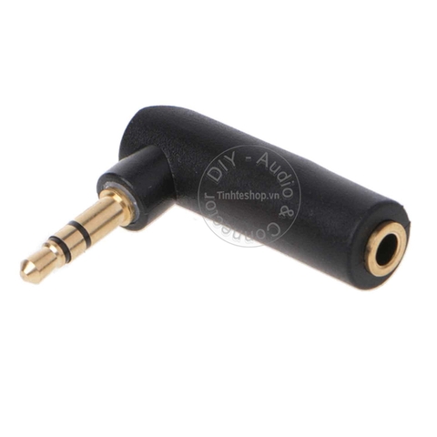 Đầu đổi 3.5mm đực sang cái chữ L - 3.5mm stereo 3 pole male to female angle