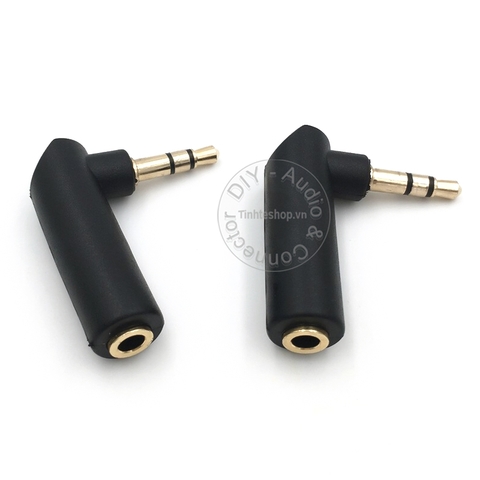 Đầu đổi 3.5mm đực sang cái chữ L - 3.5mm stereo 3 pole male to female angle