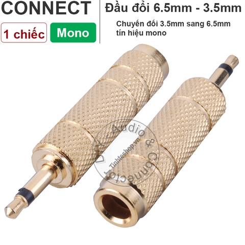 Jack chuyển 6.5 sang 3.5 mono - Mono 6.35mm male to 3.5mm female adapter