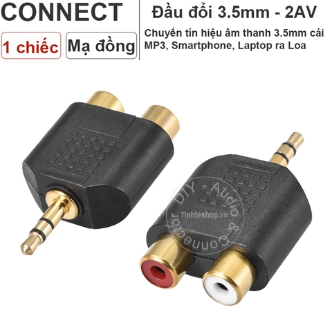 Jack 3.5mm ra 2 AV R+L - 3.5mm male to 2RCA female plug jack