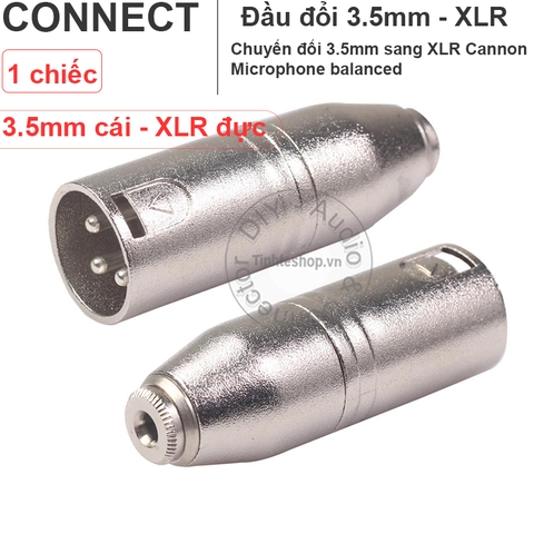 Đầu đổi 3.5 ra canon balanced microphone 1 chiếc - XLR male to 3.5mm adapter