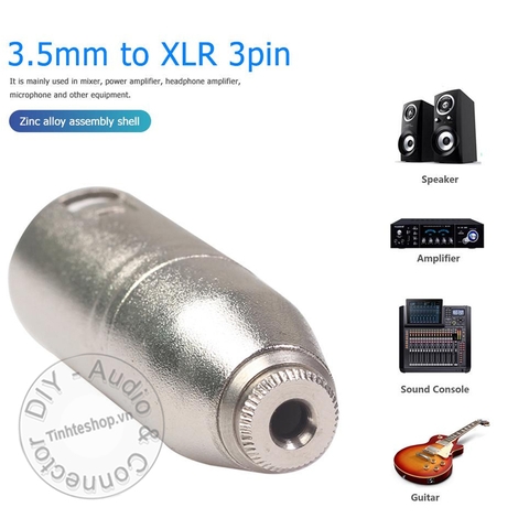 Đầu chuyển 3.5 ra canon microphone 1 chiếc - 3.5mm female to XLR male balanced jack plug