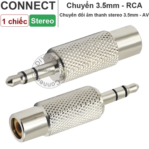 Jack 3.5mm ra AV 1 chiếc - 3.5mm stereo to RCA female adapter