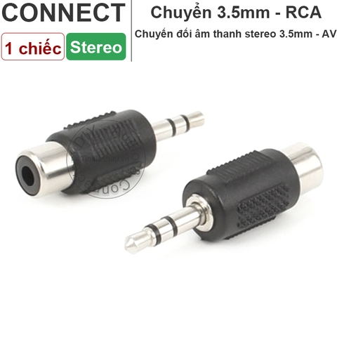 Đầu đổi 3.5mm stereo ra AV 1 chiếc - 3.5mm stereo to RCA female adapter