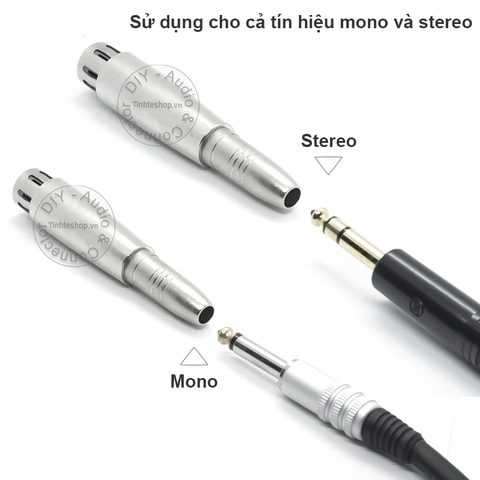 Đầu chuyển 6.5mm sang XLR cái stereo/mono - 6.5mm female to XLR female adapter