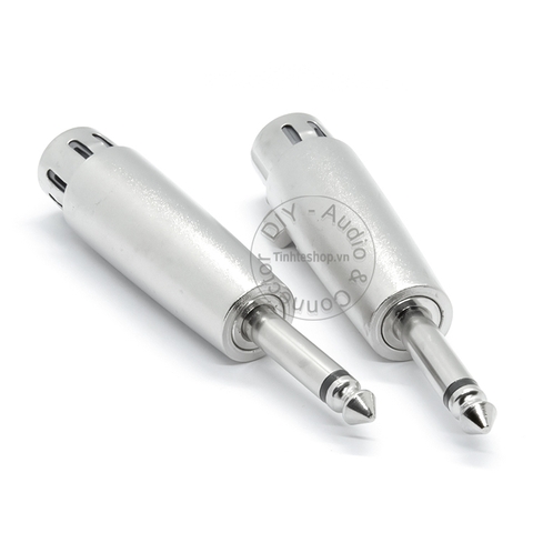 Đầu chuyển XLR cái sang 6.5 ly đực mono - Canon XLR female to 6.35mm mono jack plug