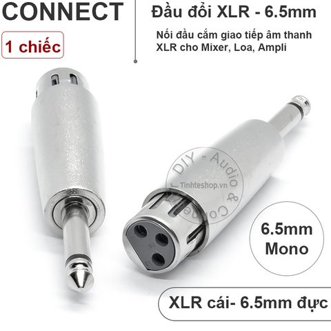 Đầu chuyển XLR cái sang 6.5 ly đực mono - Canon XLR female to 6.35mm mono jack plug
