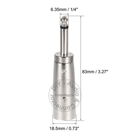 6.5 sang XLR đực - 6.5mm male mono to XLR male jack plug