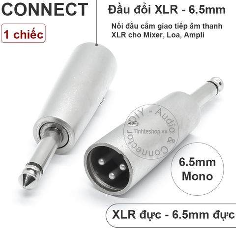 Đầu chuyển XLR cái sang 6.5 ly đực mono - Canon XLR female to 6.35mm mono jack plug