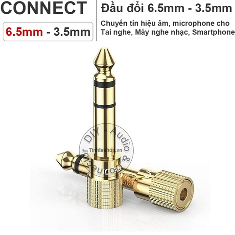 Đầu đổi audio 6.35mm ra 3.5mm stereo gold 24K Ugreen 20503