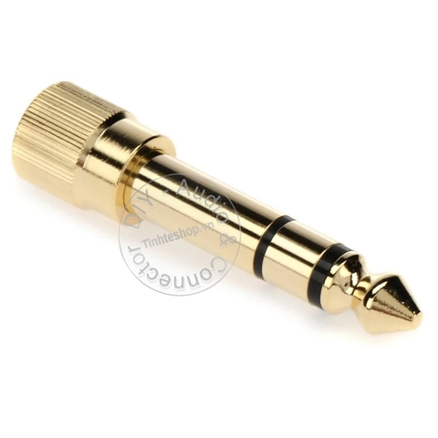 Jack 3.5 sang 6 ly vặn ren cho tai nghe trùm đầu - 6.35mm male to 3.5mm female stereo jack with threaded ring for large headphones