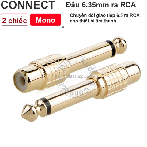 Jack 6.5 sang hoa sen 2 chiếc - 6.35mm male mono to RCA female adapter