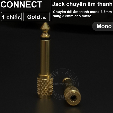 Đầu đổi 6.5 sang 3.5 mono cho micro mạ vàng 24K 1.5 - 6.35mm male to 3.5mm female mono plug jack