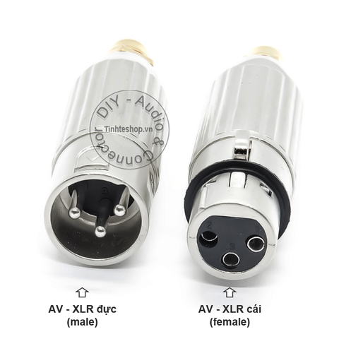 Bộ 2 jack canon đực sang AV hoa sen cái DIY - XLR male to RCA female jack plug