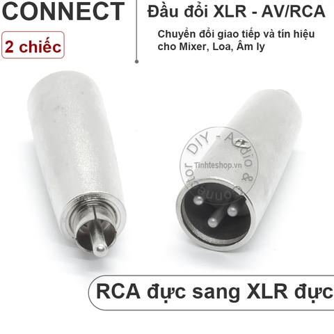 Giắc chuyển đổi canon cái sang AV 2 chiếc - XLR female to RCA female jack plug