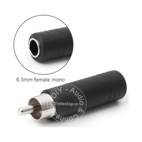 Đầu đổi AV đực sang 6.5mm cái mono - RCA male to 6.5mm female connector