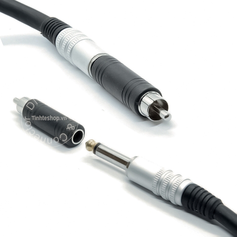 Đầu đổi AV đực sang 6.5mm cái mono - RCA male to 6.5mm female connector