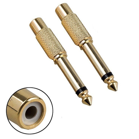 Đầu chuyển 6.5mm ra RCA cho Mixer Vang Âm ly 2 chiếc - RCA female to 6.35mm mono male connector