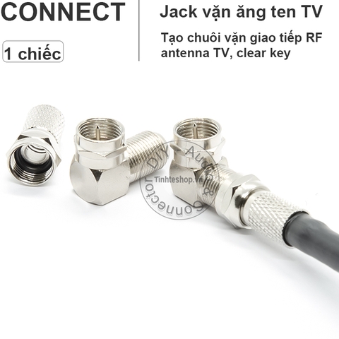 Chuôi vặn F5 và Đầu cắm F5 bẻ góc cho Thiết bị truyền hình Anten TV - RF F5 connectors angles