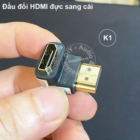 Đầu đổi HDMI đực sang cái vuông góc Unitek YA-008 - HDMI converter is 90 degrees male to female