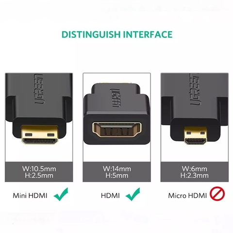 Đầu chuyển mini HDMI sang HDMI Ugreen 20101 - Mini HDMI to HDMI female adapter