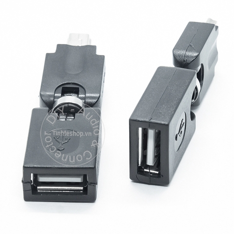 Đầu OTG mini USB cho ô tô kết nối USB ca nhạc xoay 360 - Mini USB male to USB female adapter 360