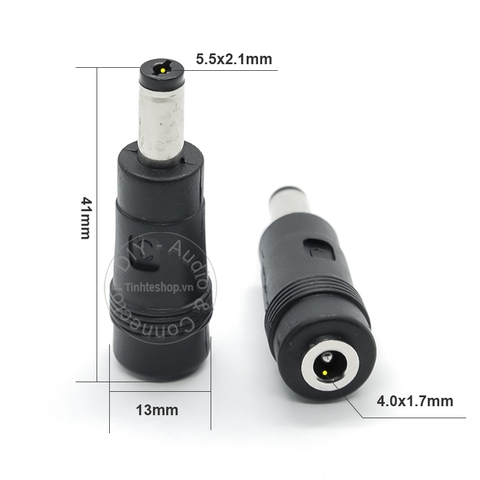 Đầu đổi nguồn jack cắm DC 4.0x1.7mm ra 5.5x2.1mm