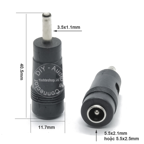 Rắc cắm chuyển nguồn DC 5.5x2.1mm ra 3.5x1.1mm
