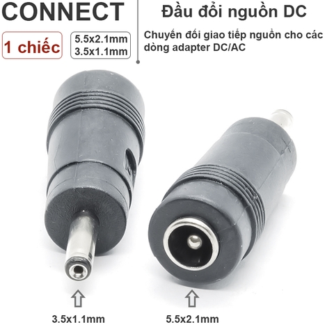 Rắc cắm chuyển nguồn DC 5.5x2.1mm ra 3.5x1.1mm
