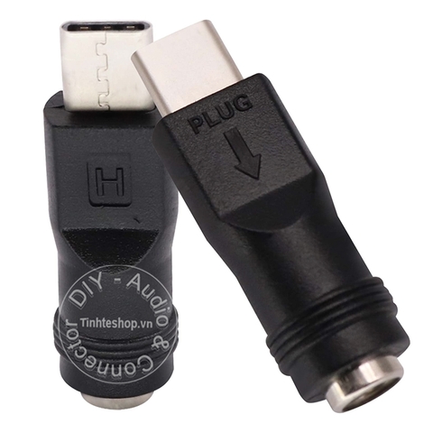 Đầu chuyển nguồn chân tròn sang type C - 5.5x2.1mm to type C adapter
