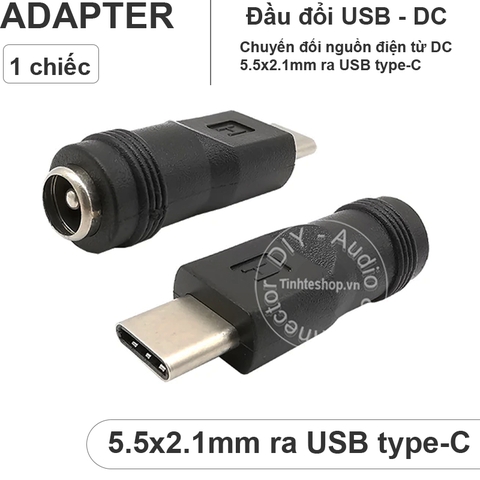 Đầu chuyển nguồn chân tròn sang type C - 5.5x2.1mm to type C adapter