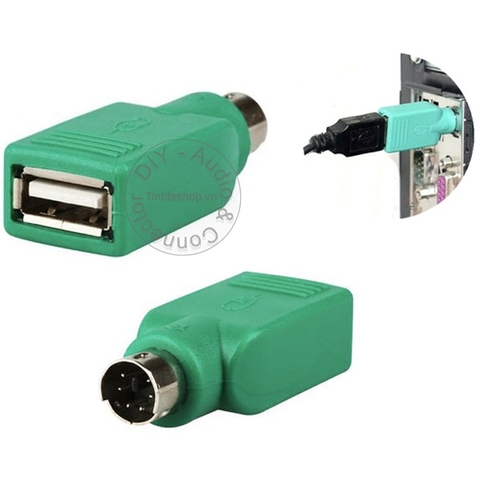 Đầu đổi PS2 ra USB cắm chuột USB cho náy tính cổng PS2 - PS2 to USB adapter