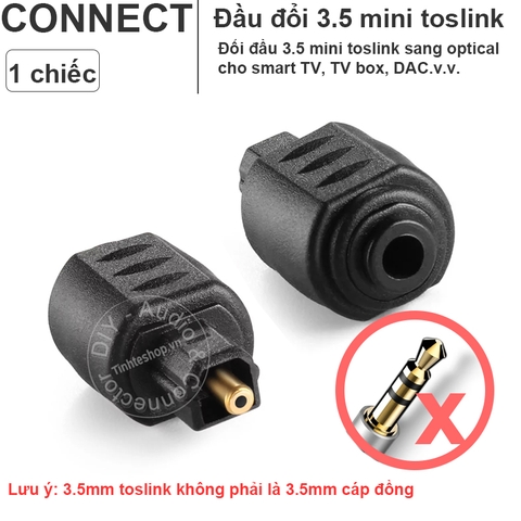 Jack chuyển 3.5 sang quang vuông góc - 3.5mm mini toslink to toslink