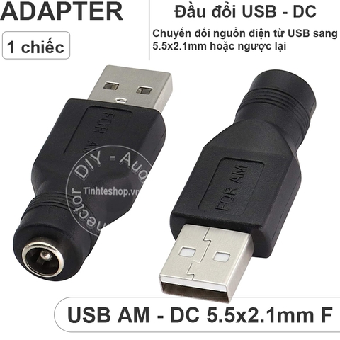 USB sang chân nguồn tròn 3.5x1.35 - DC USB AM to 3.5x1.35mm power adapter