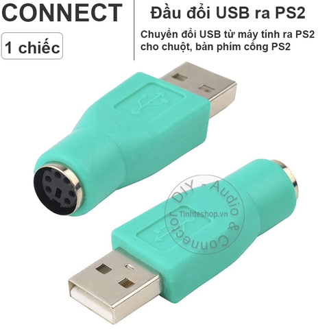 Đầu đổi PS2 ra USB cắm chuột USB cho náy tính cổng PS2 - PS2 to USB adapter