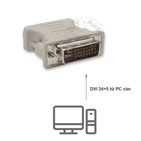 Đầu đổi DVI sang VGA - DVI-I 24+5 sang màn VGA