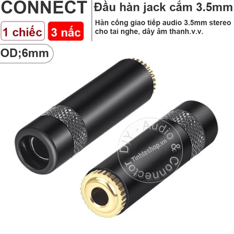 Đầu hàn audio 3.5mm cổng cái stereo TRS OD6mm 1 chiếc - 3.5mm female TRS solder connector