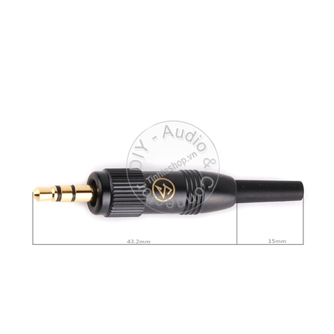 Jack 3.5mm vặn ren cho Bộ đàm Máy ghi âm Bộ thu microphone - 3.5mm stereo jack solder with screw thread to Voice Recorder Walkie talkie Wireless receiver microphone