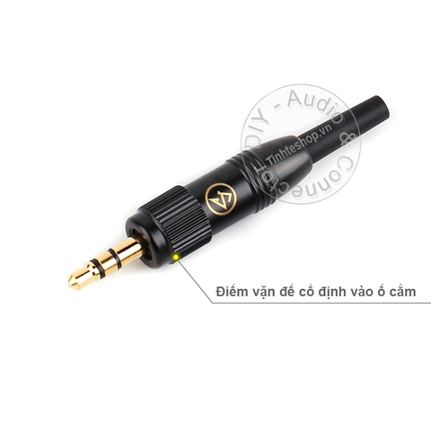 Jack 3.5mm vặn ren cho Bộ đàm Máy ghi âm Bộ thu microphone - 3.5mm stereo jack solder with screw thread to Voice Recorder Walkie talkie Wireless receiver microphone