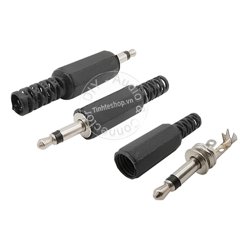 Đầu hàn jack 3.5mm 2 nấc mono vỏ nhựa OD5mm 1 chiếc. 2.5mm mono jack plug