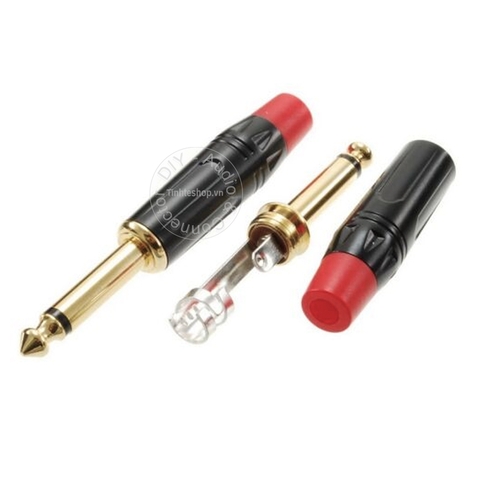 Đầu hàn jack 6ly mono 1 chiếc - Mono 6.35mm mono jack plug gold 24K