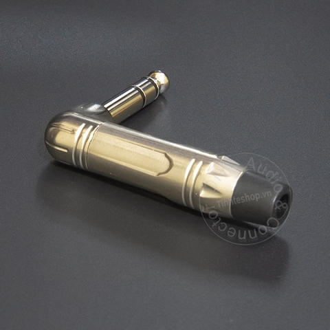 Đầu hàn jack 6ly stereo cong bẻ góc mạ nickel OD5-6.5mm - 6.35mm stereo jack plug