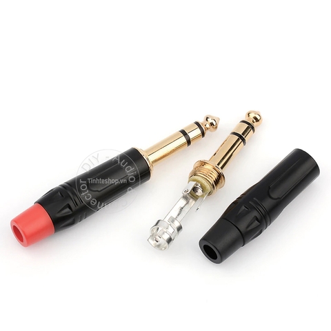 Đầu hàn jack 6.5mm stereo 1 chiếc - 6.5mm stereo jack plug gold 24K