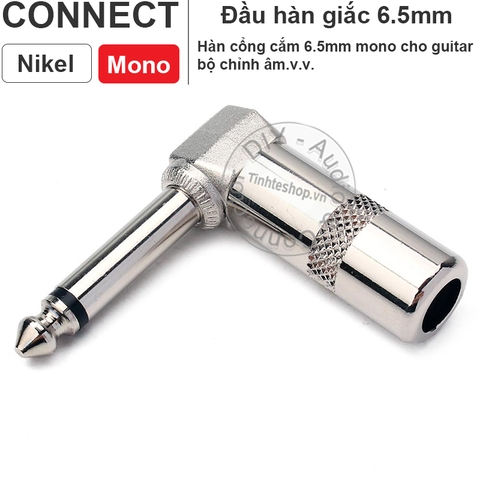 Đầu hàn jack 6 ly vuông góc cho bộ chỉnh âm giutar - 6.5mm mono solder connector for equalizer