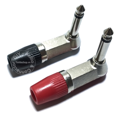 Đầu hàn jack 6 ly cong mono OD8mm 1 chiếc - 6.35mm male mono solder angle