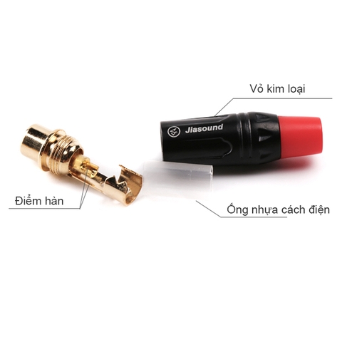 Đầu hàn AV cái - RCA/AV female solder connector Jiasound 604BG 1 chiếc