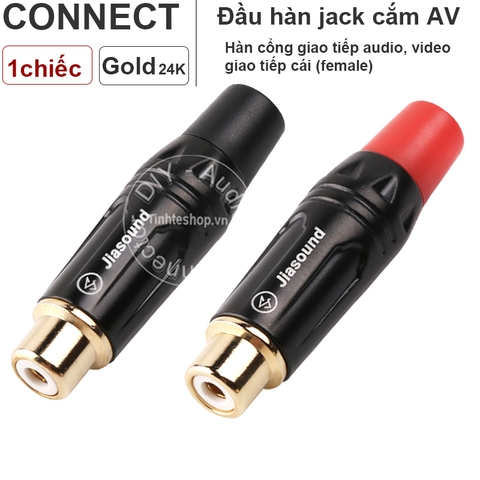 Đầu hàn AV cái - RCA/AV female solder connector Jiasound 604BG 1 chiếc