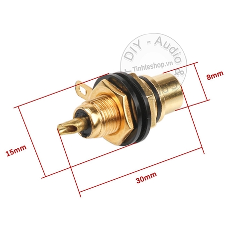 Jack hàn AV vào vỏ thùng 1 chiếc - Female RCA terminal for soldering to the enclosure of the Amplifier Speaker etc.