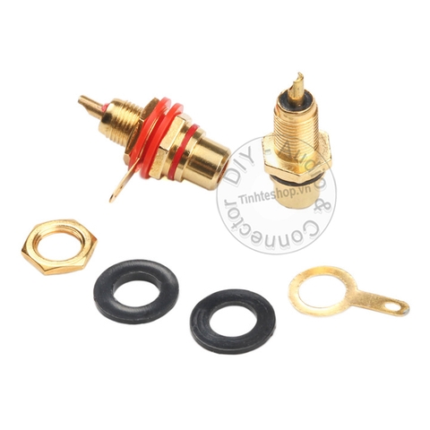Jack hàn AV vào vỏ thùng 1 chiếc - Female RCA terminal for soldering to the enclosure of the Amplifier Speaker etc.