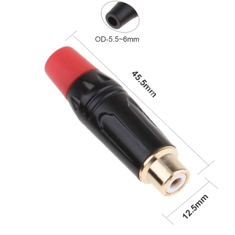 Đầu hàn cổng AV cái - RCA AV female solder connectors OD6mm 1 chiếc